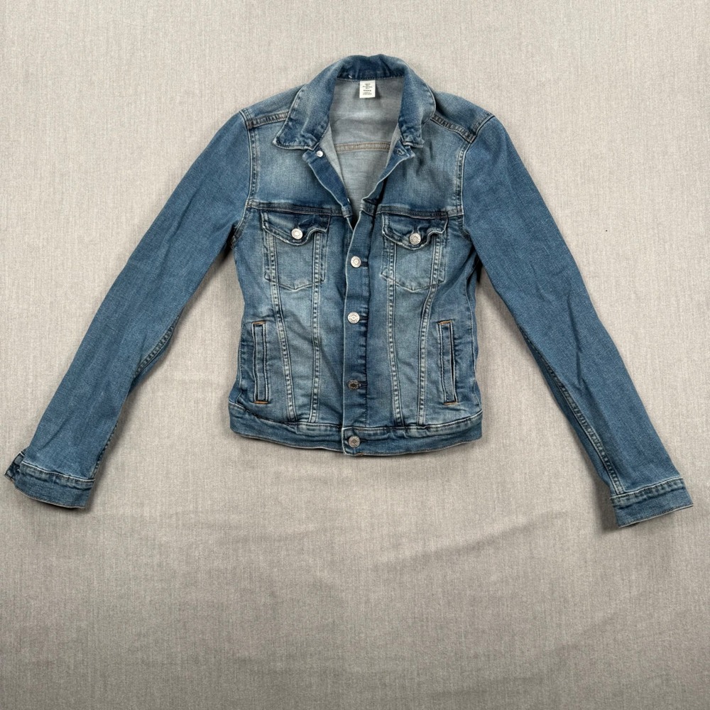 H&M &Denim Women‎ Medium Wash Blue Jean Jacket Size 4 P/N 03990617